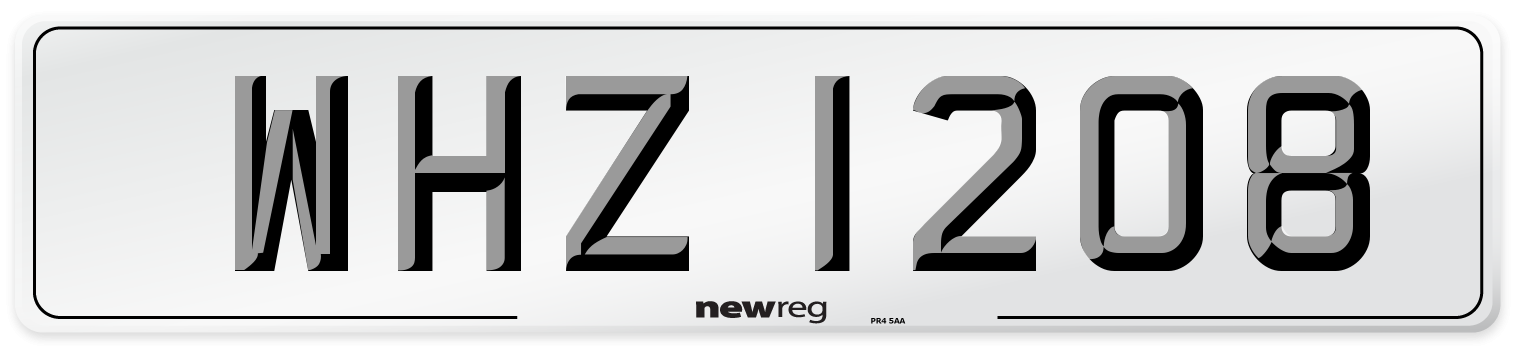 WHZ 1208 Number Plate from New Reg